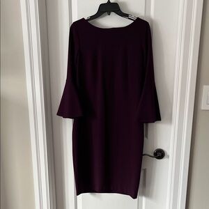 Calvin Klein Deep Purple Long Sleeve Dress